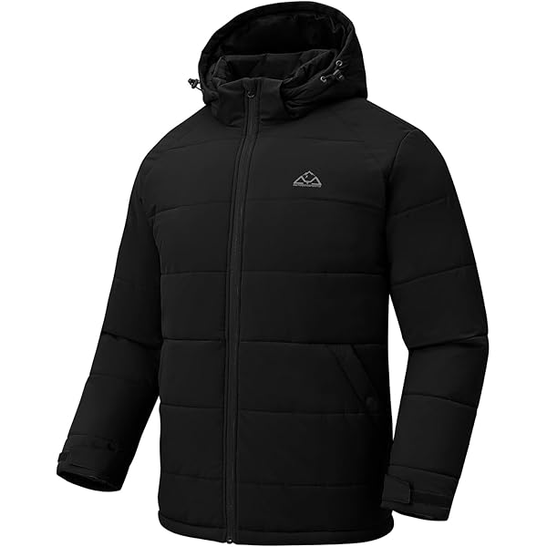 スノーボード qmile LAYER HOODED JACKET BLACK Qolkmuiy-GJ Men's Insulated Hooded Winter Coat Thicken Ski